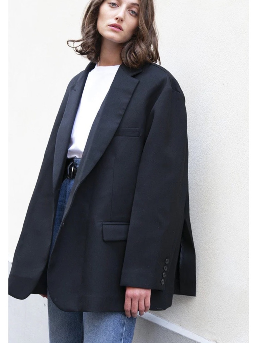 NWT The Frankie Shop Black Oversized Blazer Jacket - Picture 2 of 4